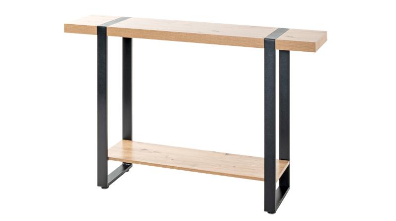 Standregal Eiche schwarz B 120 x H 82 cm - 2 Böden - SARAGOSSA von Die Möbelfundgrube