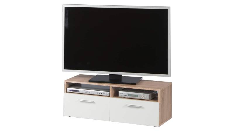 TV-Lowboard Sonoma Eiche - weiß - 95 cm - RANA von Die Möbelfundgrube