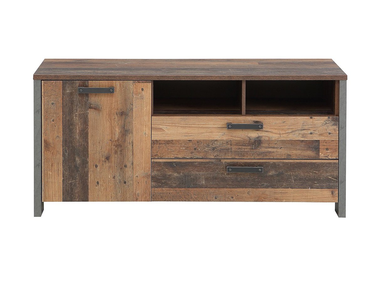 TV - Lowboard Old Wood Vintage - Betonoptik 142 cm - CLIF von Die Möbelfundgrube