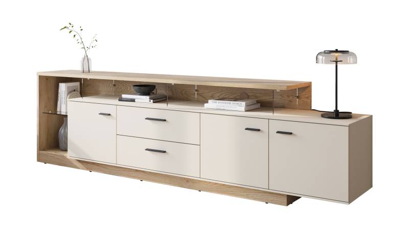 TV - Lowboard beige - Eiche - 236 cm TV-Board - MEOLO TV - Lowboard beige - Eiche - 236 cm TV-Board - MEOLO von Die Möbelfundgrube