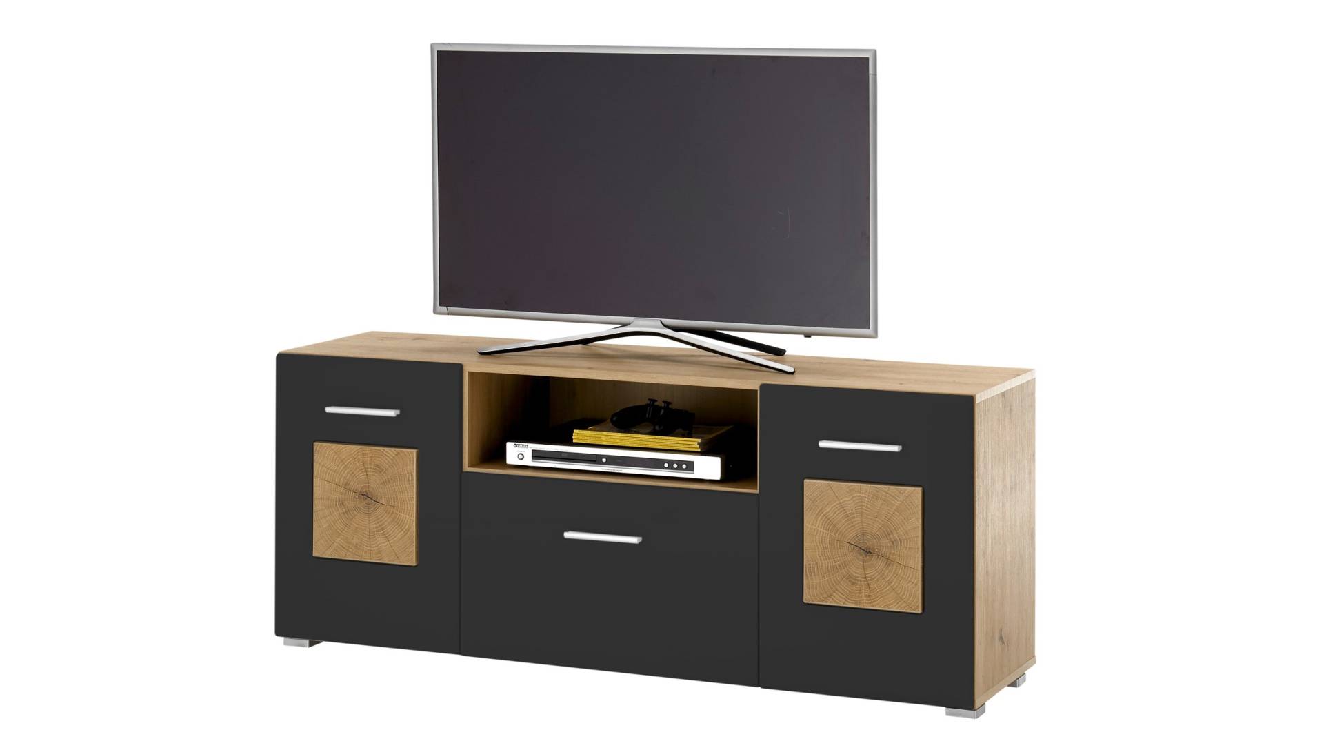 TV - Lowboard schwarz matt 140 cm - GEORGIA von Die Möbelfundgrube