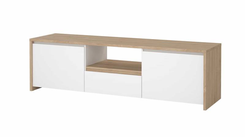 TV-Lowboard weiß hochglanz - Jackson Hickory - 179 cm - NEXT von Die Möbelfundgrube