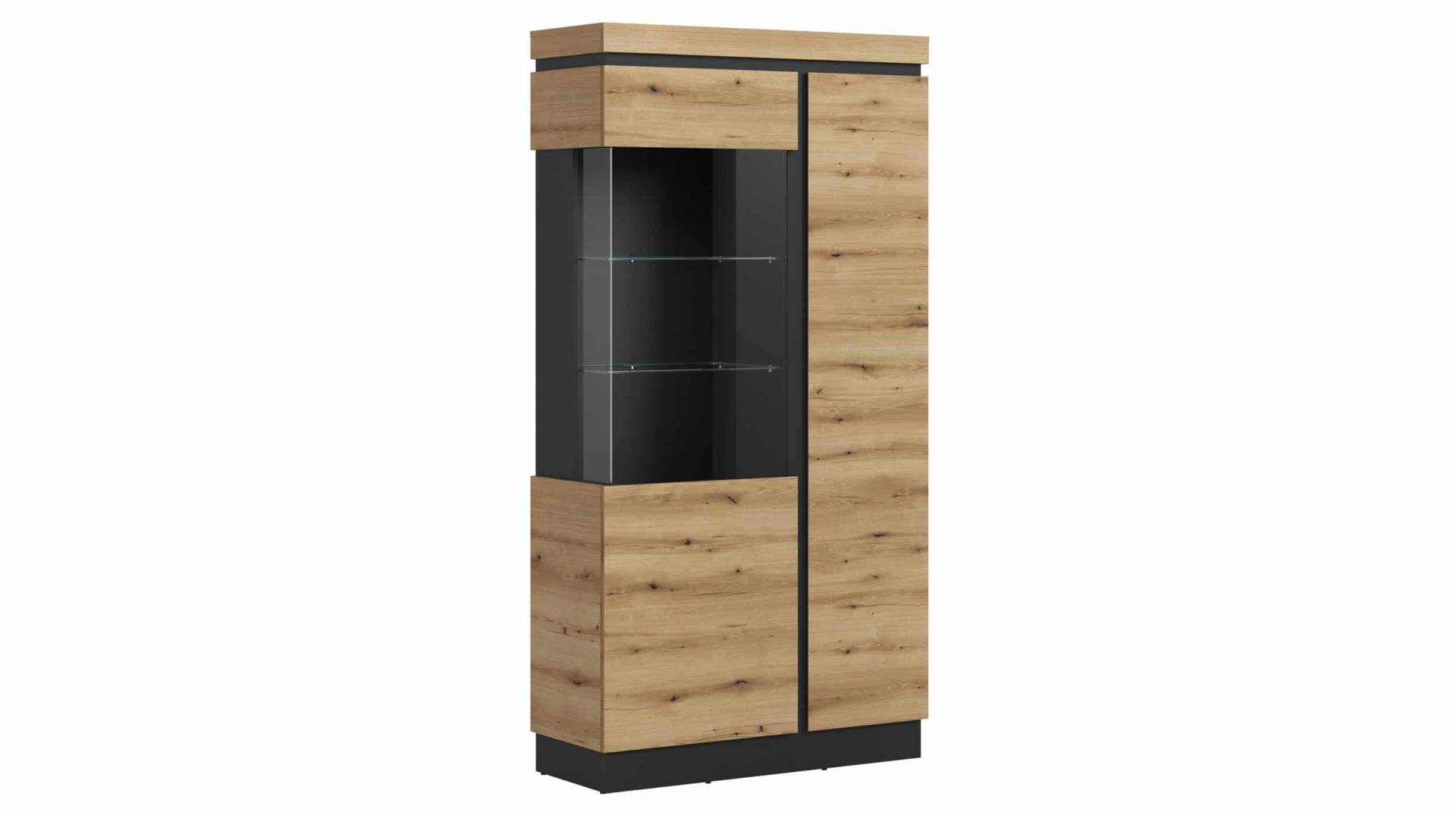 Vitrine mit Glastür Coast Evoke Eiche - grau Breite 104 cm - CORTE Vitrine mit Glastür Coast Evoke Eiche - grau Breite 104 cm - CORTE von Die Möbelfundgrube