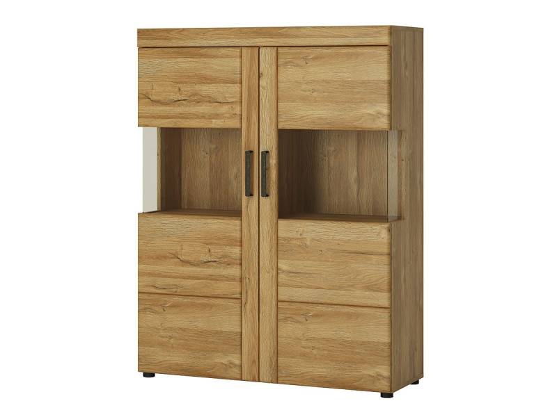 Vitrine mit 2 Glastüren Grandson Eiche Breite 102 cm - CORTINA von Die Möbelfundgrube