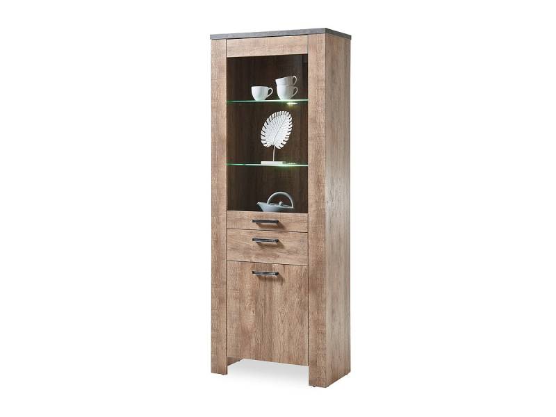 Vitrine mit Beleuchtung Samdal - anthrazit Breite 72 cm - EDMONTON von Die Möbelfundgrube