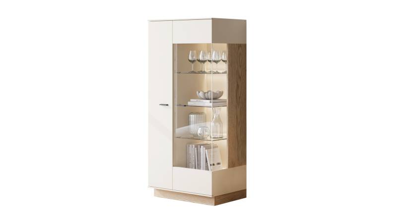 Vitrine mit Glastür beige - Eiche - Breite 75 cm - MEOLO Vitrine mit Glastür beige - Eiche - Breite 75 cm - MEOLO von Die Möbelfundgrube