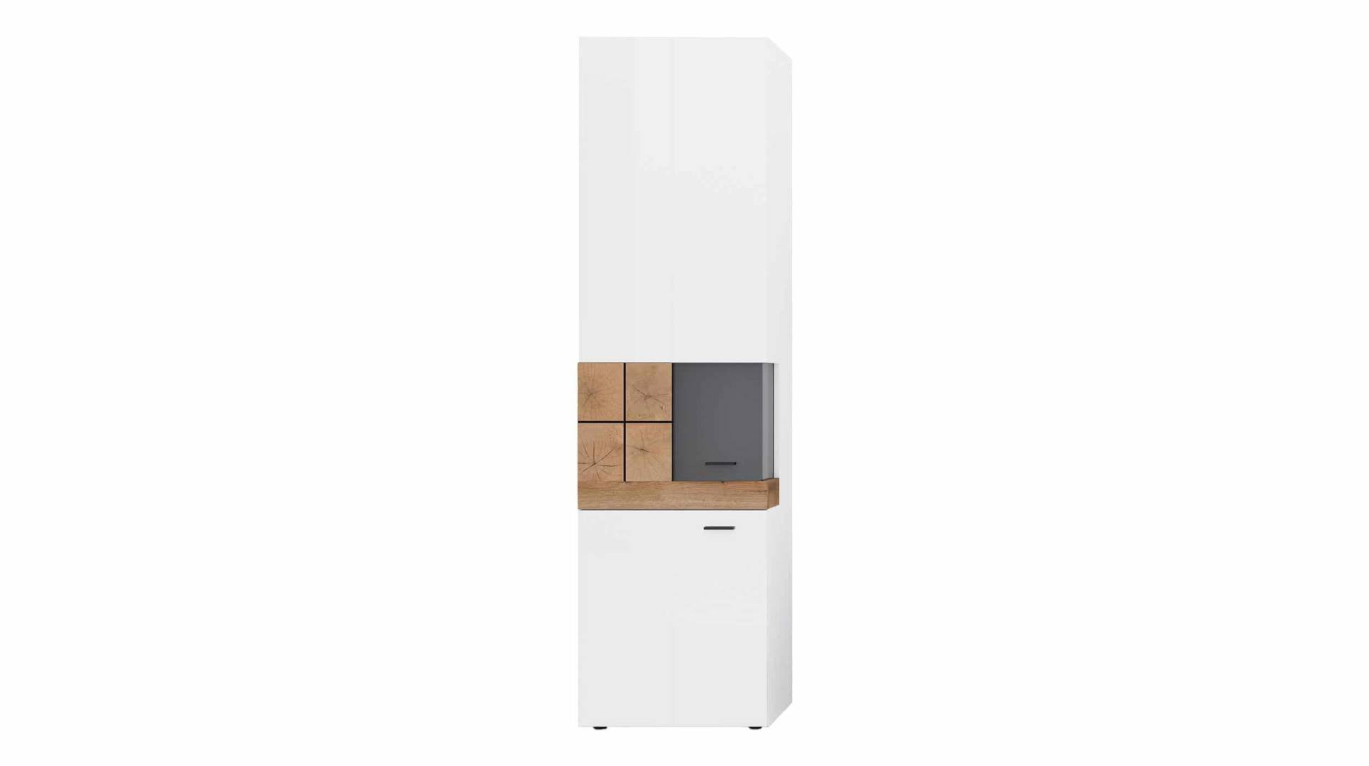 Vitrine mit Glastür weiß Hochglanz - Coast Evoke Eiche 55 cm - ORETA Vitrine mit Glastür weiß Hochglanz - Coast Evoke Eiche 55 cm - ORETA von Die Möbelfundgrube