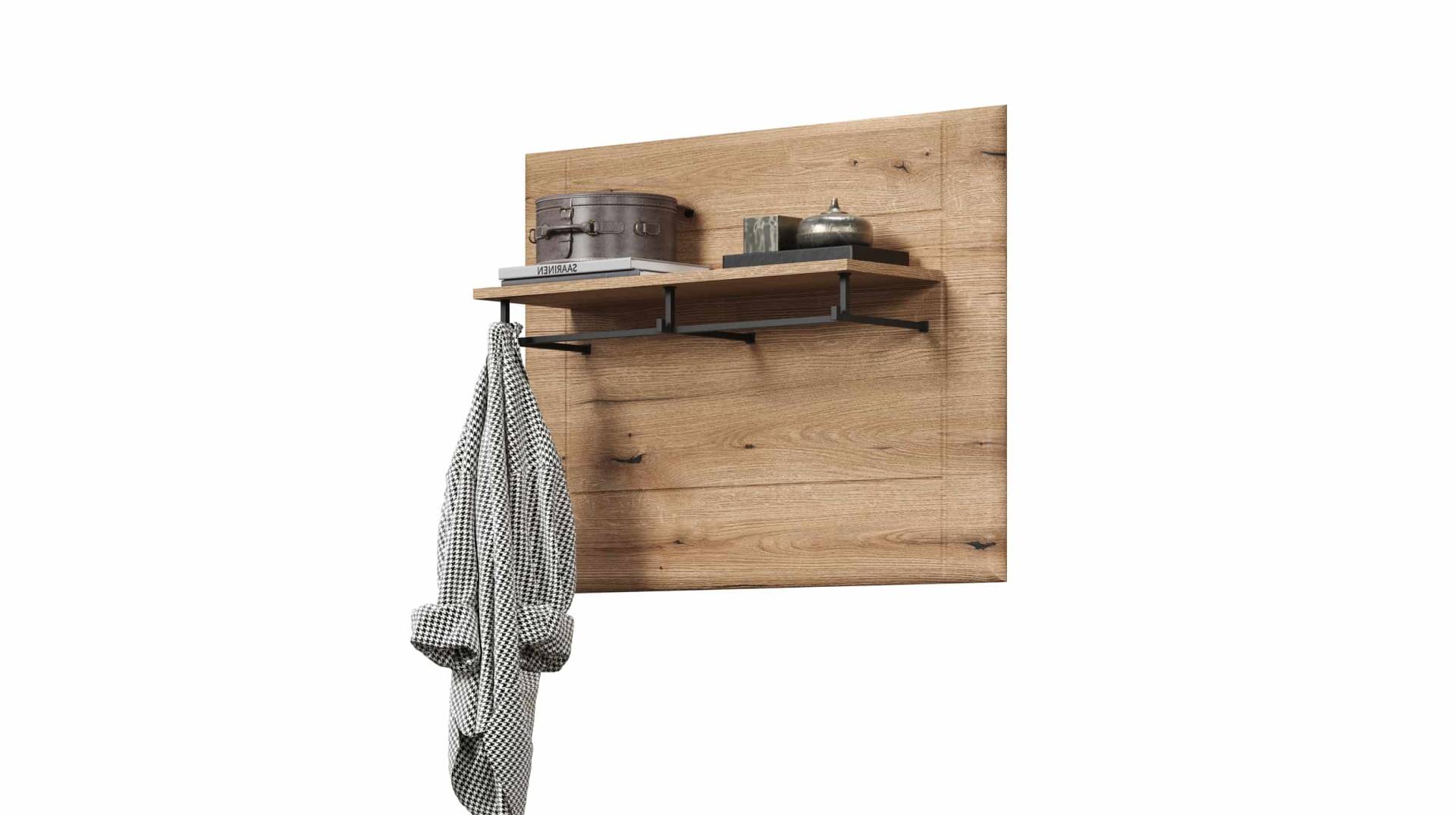 Wandgarderobe Paneel 91 x70 cm Eiche - JARON von Die Möbelfundgrube