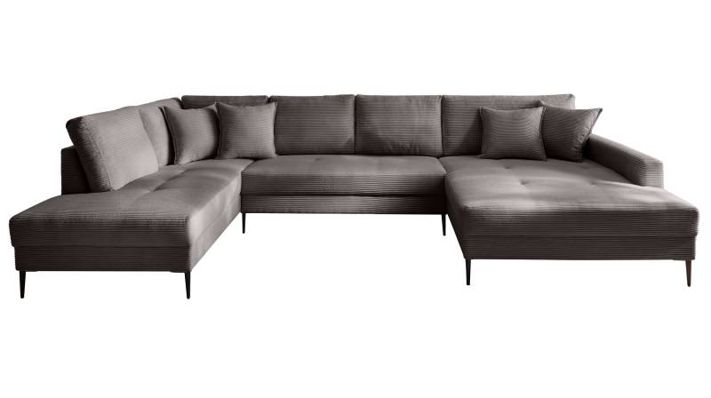 Wohnlandschaft Cord dunkelgrau - 360 cm - SUMMER von Massivart