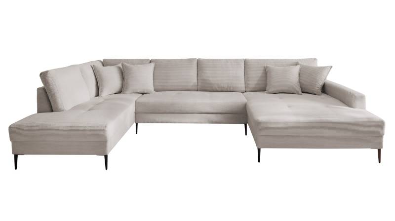 Wohnlandschaft Cord hellgrau - 360 cm - SUMMER von Massivart