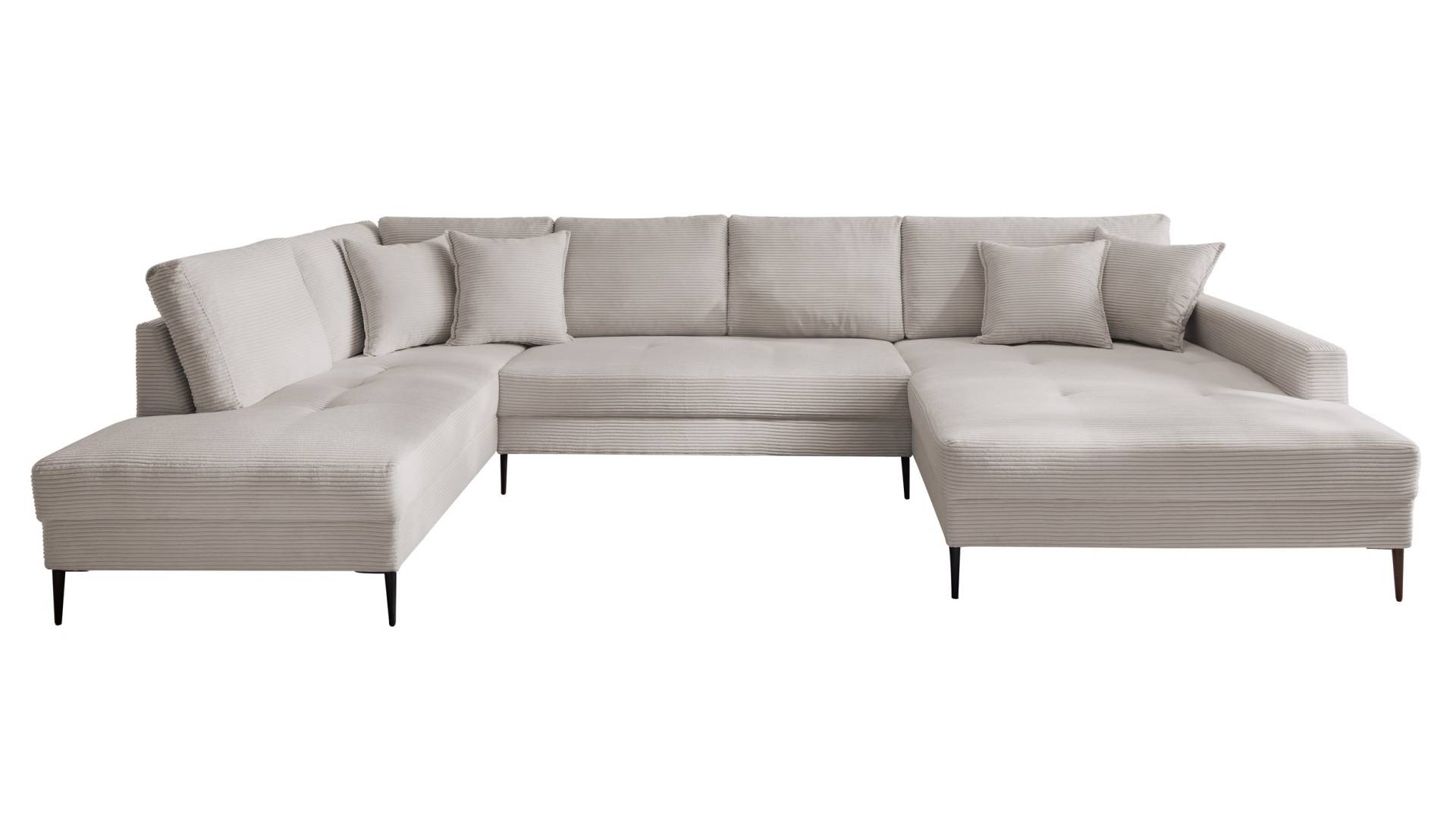 Wohnlandschaft Cord hellgrau - 360 cm - SUMMER Wohnlandschaft Cord hellgrau - 360 cm - SUMMER von Massivart