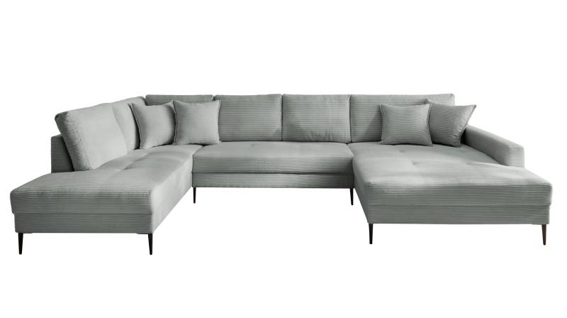 Wohnlandschaft Cord pastell grün - 360 cm - SUMMER von Massivart