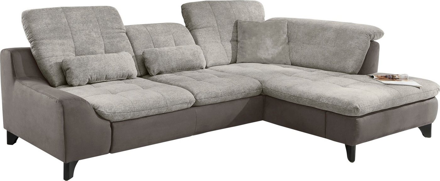 Die PlanBar Ecksofa MP-IN11010 L-Form, mit Kopfteilverstellung, optional Bettfunktion und Schubkasten von Die PlanBar