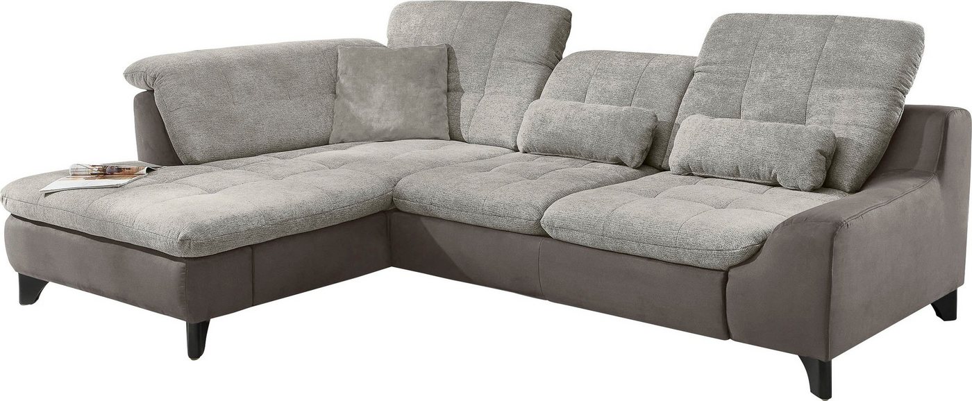 Die PlanBar Ecksofa MP-IN11010 L-Form, mit Kopfteilverstellung, optional Bettfunktion und Schubkasten von Die PlanBar