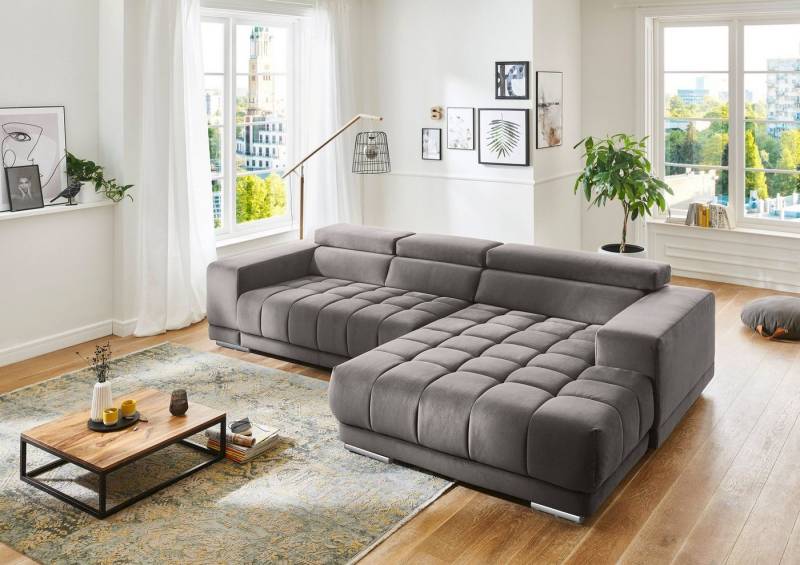 Die PlanBar Ecksofa MP-IN15053 L-Form extra breiter Schenkel, mit Kopfteilverstellung, wahlweise mit manueller Vorziehbank von Die PlanBar