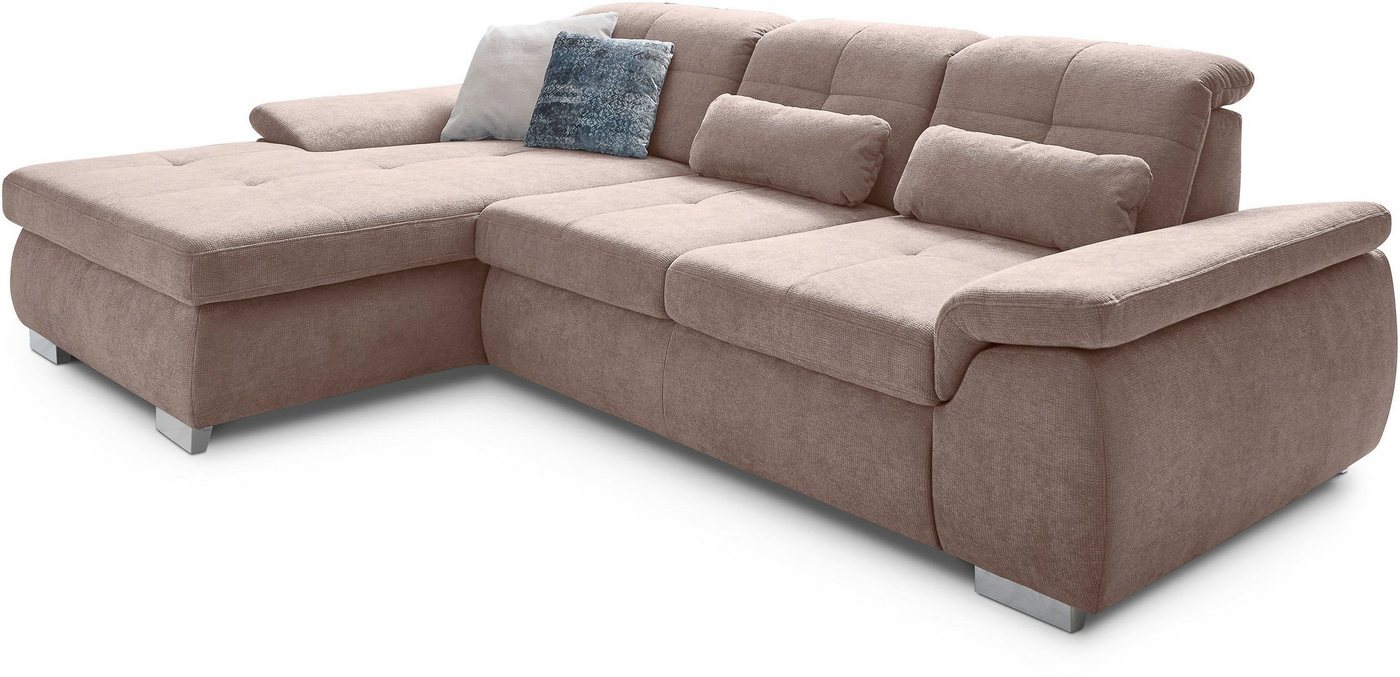 Die PlanBar Ecksofa MP-IN16037 L-Form, 1 Teile, mit Sitztiefenverstellung & Zierkissen, optional mit Bettfunktion von Die PlanBar