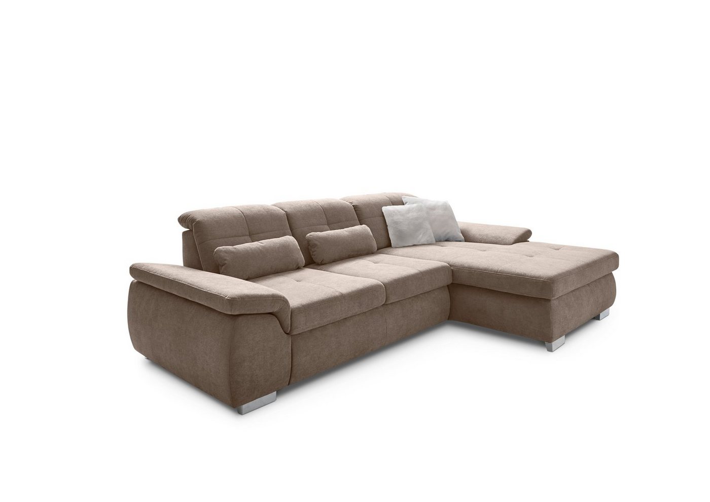 Die PlanBar Ecksofa MP-IN16037 L-Form, 1 Teile, mit Sitztiefenverstellung & Zierkissen, optional mit Bettfunktion von Die PlanBar