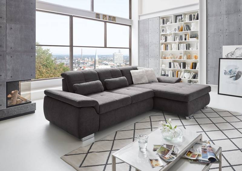 Die PlanBar Ecksofa MP-IN16037 L-Form mit Kaltschaum-Polsterung, mit Sitztiefenverstellung & Zierkissen von Die Planbar