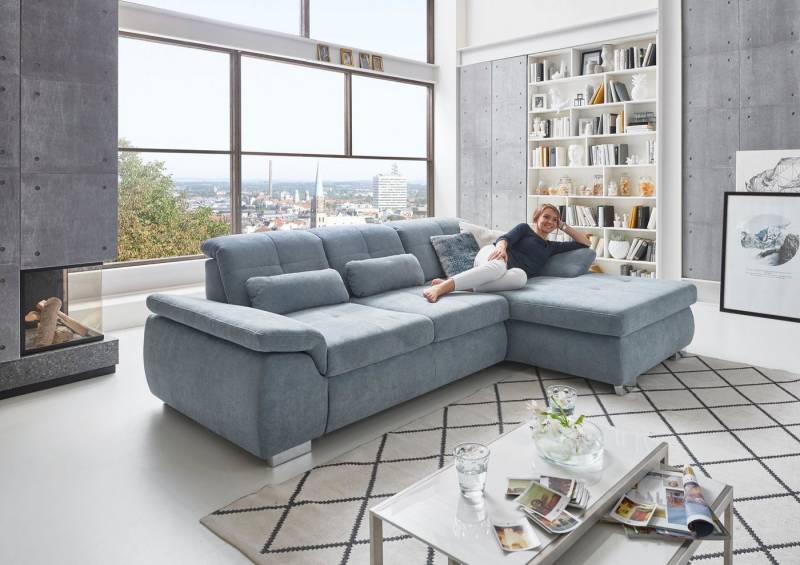 Die PlanBar Ecksofa MP-IN16037 L-Form mit Kaltschaum-Polsterung, mit Sitztiefenverstellung & Zierkissen von Die Planbar