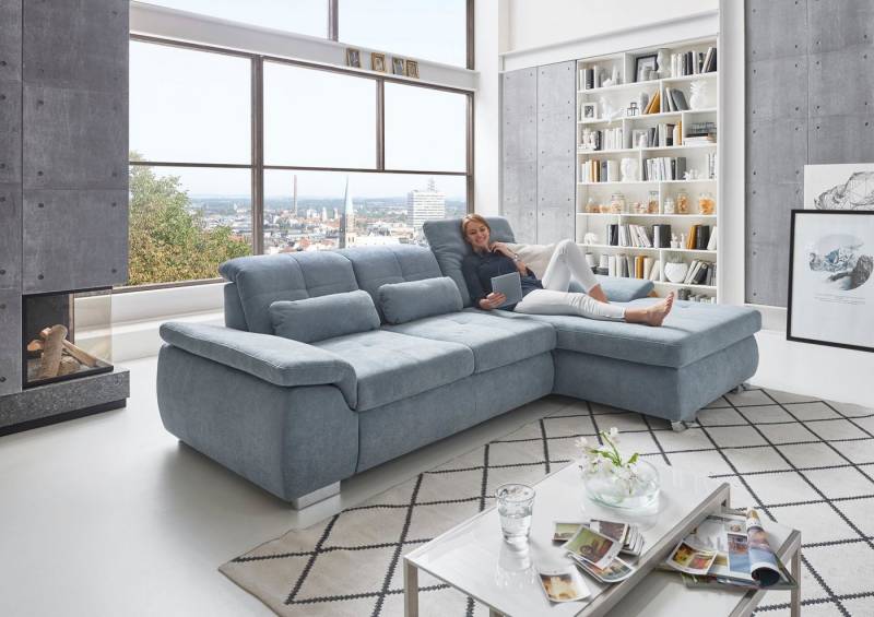 Die PlanBar Ecksofa MP-IN16037 L-Form mit Kaltschaum-Polsterung, mit Sitztiefenverstellung & Zierkissen von Die Planbar