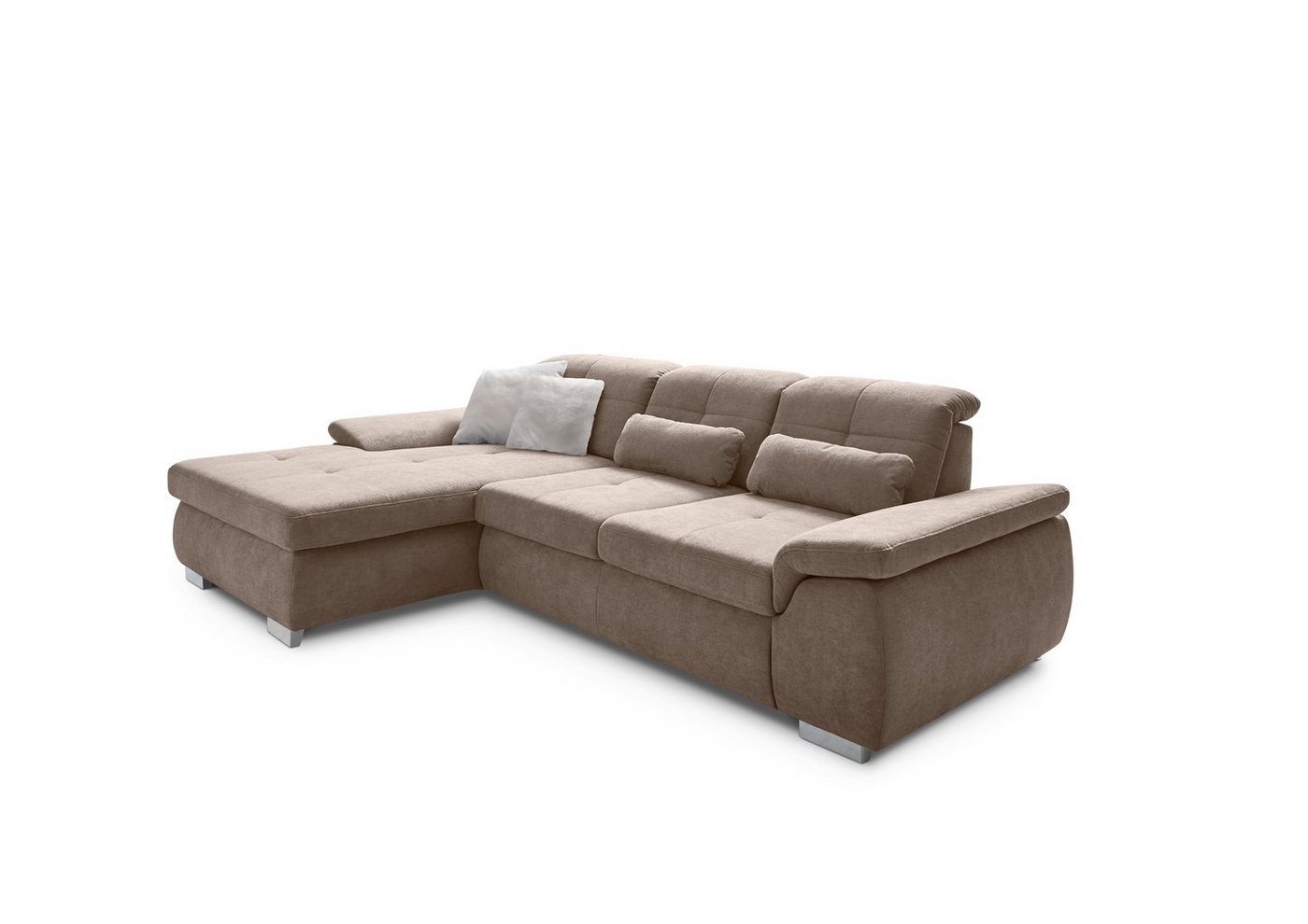 Die PlanBar Ecksofa MP-IN16037 L-Form, 1 Teile, mit Sitztiefenverstellung & Zierkissen, optional mit Bettfunktion von Die PlanBar