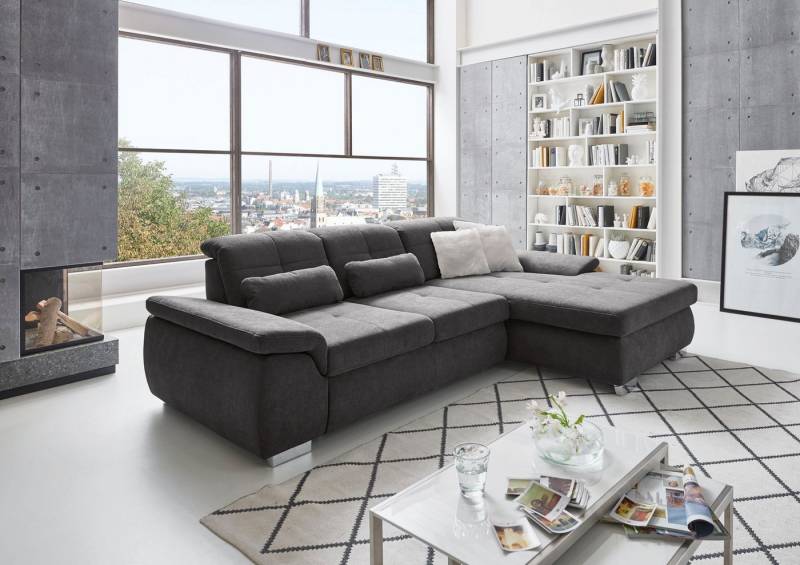 Die PlanBar Ecksofa MP-IN16037 L-Form mit Kaltschaum-Polsterung, mit Sitztiefenverstellung & Zierkissen von Die Planbar