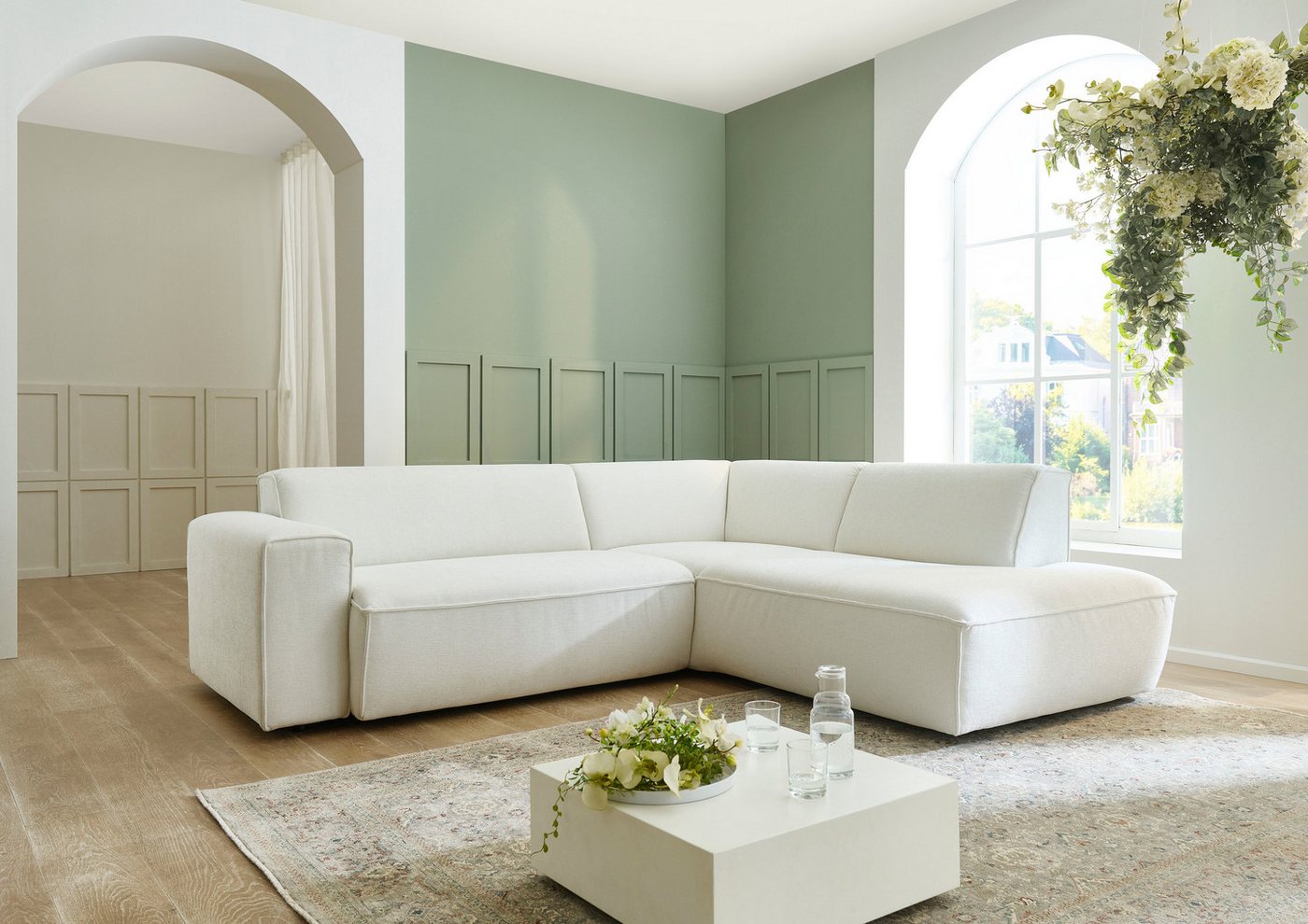 Die PlanBar Ecksofa MP-IN24083, SoftSitz-Kaltschaumpolsterung, wahlweise mit motorischer Vorziehbank von Die PlanBar