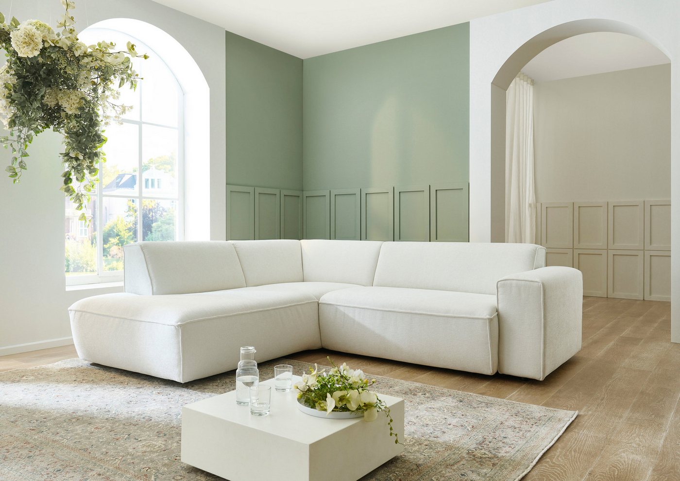 Die PlanBar Ecksofa MP-IN24083, SoftSitz-Kaltschaumpolsterung, wahlweise mit motorischer Vorziehbank von Die PlanBar