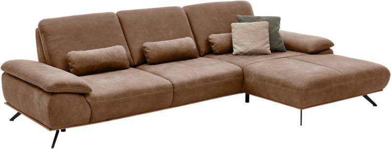 Die PlanBar Ecksofa PN-EM18063 L-Form, wahlweise mit echt bezogenem Rücken und Sitztiefenverstellung von Die PlanBar