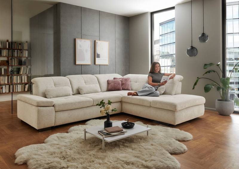 Die PlanBar Ecksofa MP-IN16012 L-Form Kaltschaum-Polsterung, inkl. Sitztiefenverstellung, optional mit Funktionen von Die Planbar