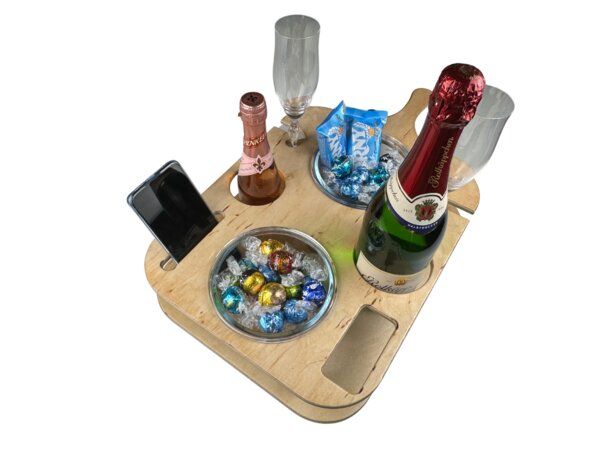 Die Schreiner Christoph Siegel Couchbar • Snackbar • Sofa-Bar • Couchbutler • Snackbox • gemütlicher Sofaabend • Männergeschenk • Geburtstagsgeschenk • Hochzeit • Größe L von Die Schreiner Christoph Siegel