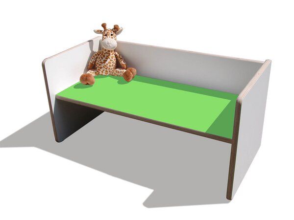 Die Schreiner Christoph Siegel ELI Wendetisch/Bank - Mini - Weiß mit bunter Sitzfläche von Die Schreiner Christoph Siegel
