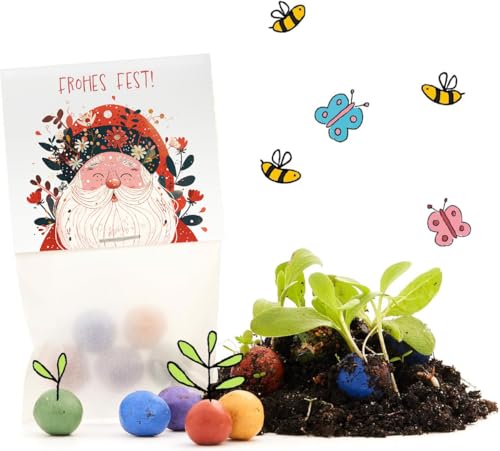 10 x Blumenmurmeln "Frohes Fest" | Kleines Geschenk & nachhaltiges Mitgebsel zu Weihnachten | Saatbomben für Kollegen, Gäste & Kinder | Kleinigkeit zum Advent, Adventskalender-Füllung oder Nikolaus 10 x Blumenmurmeln "Frohes Fest" | Kleines Geschenk & nachhaltiges Mitgebsel zu Weihnachten | Saatbomben für Kollegen, Gäste & Kinder | Kleinigkeit zum Advent, Adventskalender-Füllung oder Nikolaus von Die Stadtgärtner