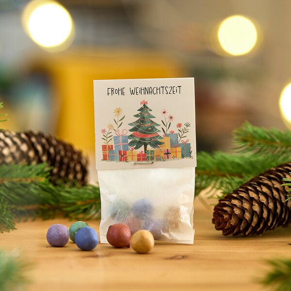 Die Stadtgärtner 10 x 5 Blumenmurmeln "Frohe Weihnachten" | Kleinigkeit für Weihnachtszeit von Die Stadtgärtner