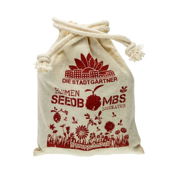 Die Stadtgärtner 8 Seedbombs "Bienenschmaus" im Mini-Jutebeutel von Die Stadtgärtner