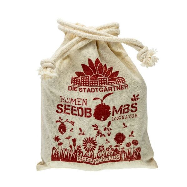 Die Stadtgärtner 8 Seedbombs "Bienenschmaus" im Mini-Jutebeutel von Die Stadtgärtner