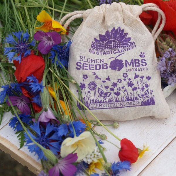 Die Stadtgärtner 8 Seedbombs "Schmetterlingswiese" im Mini-Jutebeutel von Die Stadtgärtner