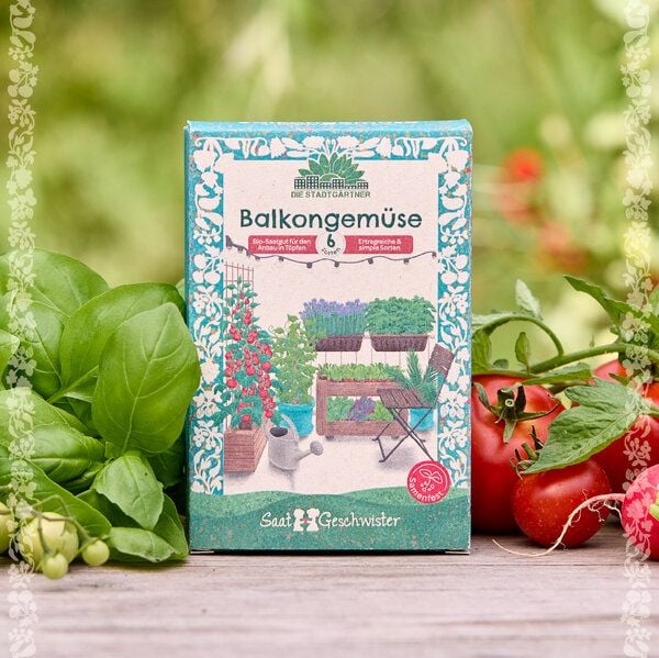 Die Stadtgärtner BIO-Saatgut-Set "Balkongemüse" - Saatgut Set ideal für den Balkon oder Terrasse von Die Stadtgärtner