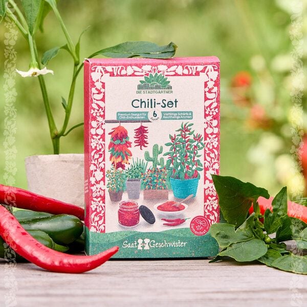 Die Stadtgärtner BIO-Saatgut-Set "Chili" I Geschenk Samenmischung für Papa, Opa I Vatertagsgeschenk I Geschenk für Gärtner und Gartenliebhaber von Die Stadtgärtner