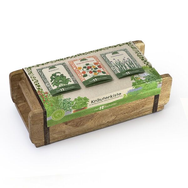 Die Stadtgärtner Geschenkset Kräuterkiste mit Ziegelform I Geschenk für Frühling und Sommer I Geschenkidee für Gärtner von Die Stadtgärtner