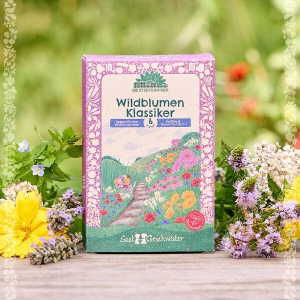 Die Stadtgärtner Saatgut-Set "Wildblumen" I Geschenk für Gartenfreunde I Geschenk Mama, Papa, Oma, Opa I Gastgeschenk Gartenparty von Die Stadtgärtner