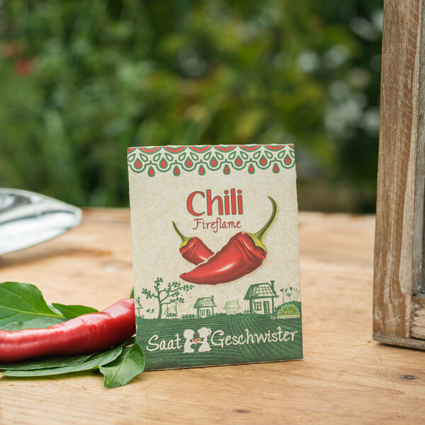 Die Stadtgärtner Saatgut für feurig-scharfe Chilis | 5 Chili-Samen der Sorte Fireflame von Die Stadtgärtner