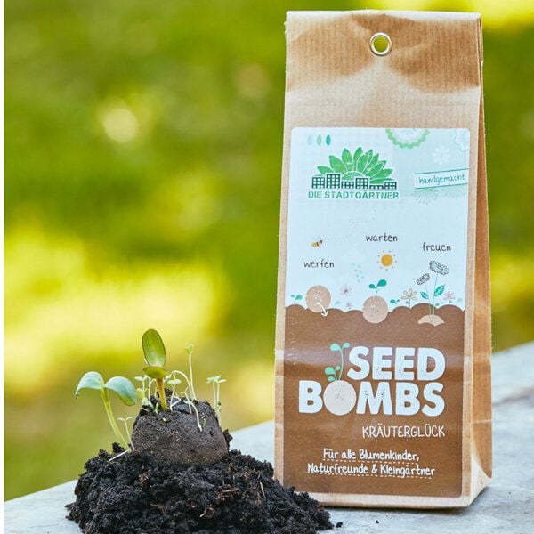 Die Stadtgärtner Seedbombs Kräuterglück I 5 Samenbomben mit 6 Arten von Kräuter-Saatgut von Die Stadtgärtner