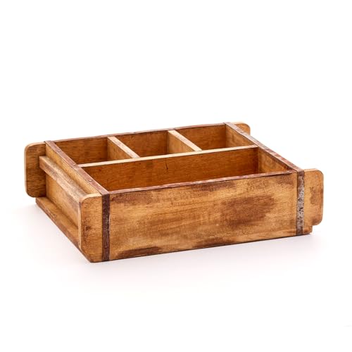 Die Stadtgärtner" Vintage Ziegelform aus recyceltem Holz mit vier Kammern – 42 x 24 x 10 cm | Holzkiste mit vier Kammern – 1 große, 3 kleine | Hochwertige Dekokiste mit Metallbeschlägen Die Stadtgärtner" Vintage Ziegelform aus recyceltem Holz mit vier Kammern – 42 x 24 x 10 cm | Holzkiste mit vier Kammern – 1 große, 3 kleine | Hochwertige Dekokiste mit Metallbeschlägen von Die Stadtgärtner