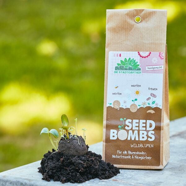 Die Stadtgärtner Wildblumen Seedbombs I Papiertüte mit 5 handgemachten Samenbomben von Die Stadtgärtner
