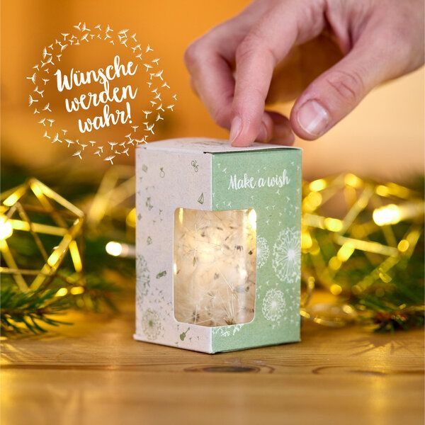 Die Stadtgärtner Wunscherfüller mit Pusteblumen-Schirmchen I Geschenk für Mama, Freundin, Ehefrau zu Geburtstag und Weihnachten von Die Stadtgärtner