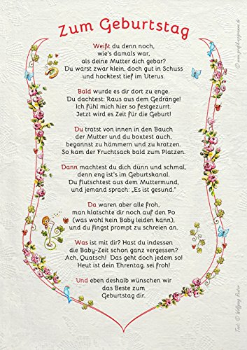 Die Staffelei Geburtstagsgeschenk Urkunde Geburtstagsgedicht humorvolle Rede zum Geburtstag von Die Staffelei