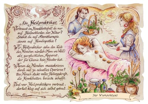 Die Staffelei Geschenk Heilpraktiker/Witziges Gedicht mit liebevoller Zeichnung auf hochwertigem Papier/besondere Geschenkidee für den Heilpraktiker von Die Staffelei