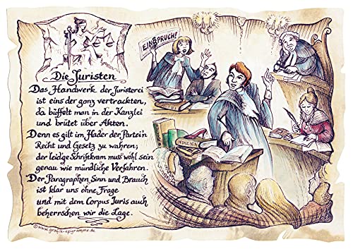 Die Staffelei Geschenk Juristen Jurist Richter Präsent Jubiläum Geschenke Gedicht (A4 (29,7cm x 21cm), Nicht personalisiert) von Die Staffelei