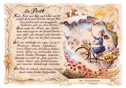 Die Staffelei Geschenk Post/Witziges Gedicht mit liebevoller Zeichnung auf hochwertigem Papier/besondere Geschenkidee für die Post Die Staffelei Geschenk Post/Witziges Gedicht mit liebevoller Zeichnung auf hochwertigem Papier/besondere Geschenkidee für die Post von Die Staffelei